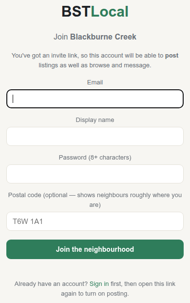 The join form